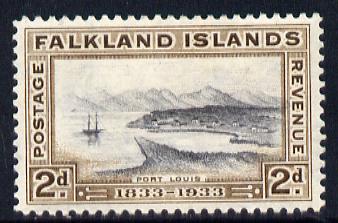 Falkland Islands 1933 Centenary 2d Port Louis mounted mint SG 130