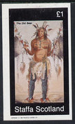Staffa 1982 N American Indians #07 imperf souvenir sheet unmounted mint (£1 value)