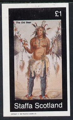 Staffa 1982 N American Indians #07 imperf souvenir sheet unmounted mint (£1 value)