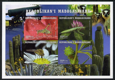 Madagascar 1999 Insects imperf sheetlet containing 4 values unmounted mint. Note this item is privately produced and is offered purely on its thematic appeal