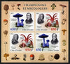 Ivory Coast 2012 Fungi & Mycologists imperf sheetlet containing 4 values (2 sets of 2) unmounted mint