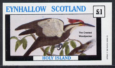 Eynhallow 1982 Crested Woodpecker imperf souvenir sheet (£1 value) unmounted mint