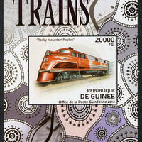 Guinea - Conakry 2012 Trains - Rocky Mountain Rocket imperf deluxe sheet unmounted mint. Note this item is privately produced and is offered purely on its thematic appeal