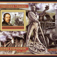 Central African Republic 2012 Early Trains - Richard Trevithick imperf deluxe sheet unmounted mint. Note this item is privately produced and is offered purely on its thematic appeal