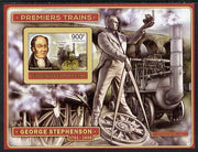 Central African Republic 2012 Early Trains - Timothy Hackworth imperf deluxe sheet unmounted mint. Note this item is privately produced and is offered purely on its thematic appeal