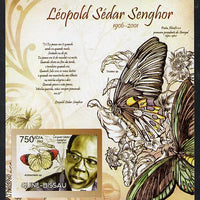 Guinea - Bissau 2012 Commemorating Leopold Sedar Senghor - Butterflies #1 imperf deluxe sheet unmounted mint. Note this item is privately produced and is offered purely on its thematic appeal