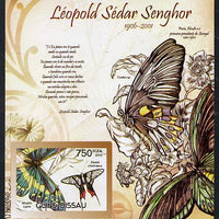 Guinea - Bissau 2012 Commemorating Leopold Sedar Senghor - Butterflies #2 imperf deluxe sheet unmounted mint. Note this item is privately produced and is offered purely on its thematic appeal