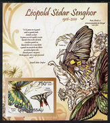 Guinea - Bissau 2012 Commemorating Leopold Sedar Senghor - Butterflies #2 imperf deluxe sheet unmounted mint. Note this item is privately produced and is offered purely on its thematic appeal
