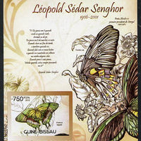 Guinea - Bissau 2012 Commemorating Leopold Sedar Senghor - Butterflies #3 imperf deluxe sheet unmounted mint. Note this item is privately produced and is offered purely on its thematic appeal