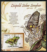 Guinea - Bissau 2012 Commemorating Leopold Sedar Senghor - Butterflies #3 imperf deluxe sheet unmounted mint. Note this item is privately produced and is offered purely on its thematic appeal