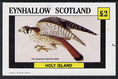Eynhallow 1982 Sparrow Hawk imperf deluxe sheet (£2 value) unmounted mint