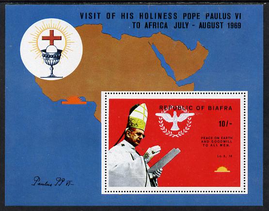 Nigeria - Biafra 1969 Visit of Pope Paul 10s perf m/sheet unmounted mint (see note after SG 42)