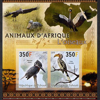 Djibouti 2013 Animals of Africa - Birds #1 imperf sheetlet containing 2 values unmounted mint