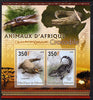 Djibouti 2013 Animals of Africa - Crocodiles perf sheetlet containing 2 values unmounted mint