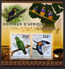 Djibouti 2013 Animals of Africa - Birds #2 imperf sheetlet containing 2 values unmounted mint