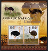 Djibouti 2013 Animals of Africa - Ostriches perf sheetlet containing 2 values unmounted mint