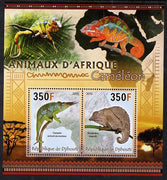 Djibouti 2013 Animals of Africa - Chameleons perf sheetlet containing 2 values unmounted mint