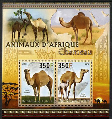 Djibouti 2013 Animals of Africa - Camels perf sheetlet containing 2 values unmounted mint