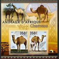 Djibouti 2013 Animals of Africa - Camels imperf sheetlet containing 2 values unmounted mint