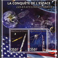 Djibouti 2013 Conquest of Space - Early US Orbits perf sheetlet containing 2 values unmounted mint
