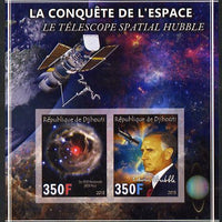 Djibouti 2013 Conquest of Space - The Hubble Telescope imperf sheetlet containing 2 values unmounted mint