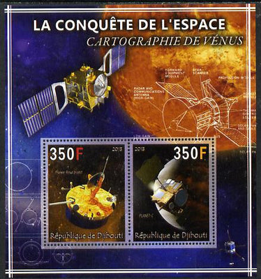Djibouti 2013 Conquest of Space - The Mapping of Venus perf sheetlet containing 2 values unmounted mint