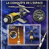 Djibouti 2013 Conquest of Space - Skylab imperf sheetlet containing 2 values unmounted mint