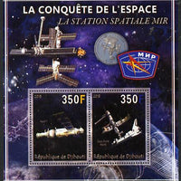 Djibouti 2013 Conquest of Space - Space Station Mir perf sheetlet containing 2 values unmounted mint