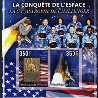 Djibouti 2013 Conquest of Space - The Challenger Disaster imperf sheetlet containing 2 values unmounted mint