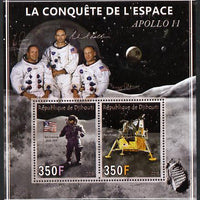 Djibouti 2013 Conquest of Space - Apollo 11 perf sheetlet containing 2 values unmounted mint