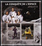 Djibouti 2013 Conquest of Space - Apollo 11 perf sheetlet containing 2 values unmounted mint