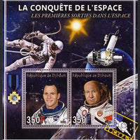 Djibouti 2013 Conquest of Space - First Space Walks perf sheetlet containing 2 values unmounted mint