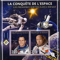 Djibouti 2013 Conquest of Space - First Space Walks imperf sheetlet containing 2 values unmounted mint