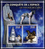 Djibouti 2013 Conquest of Space - Laika Space Dog imperf sheetlet containing 2 values unmounted mint