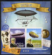 Djibouti 2013 Zeppelins imperf sheetlet containing two values unmounted mint
