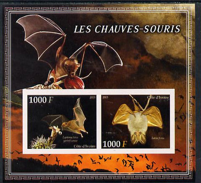 Ivory Coast 2013 Bats imperf sheetlet containing two values unmounted mint