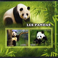 Ivory Coast 2013 Pandas imperf sheetlet containing two values unmounted mint