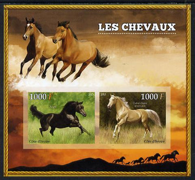 Ivory Coast 2013 Horses imperf sheetlet containing two values unmounted mint