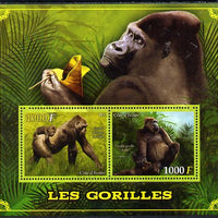 Ivory Coast 2013 Gorillas perf sheetlet containing two values unmounted mint