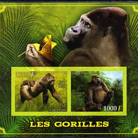 Ivory Coast 2013 Gorillas imperf sheetlet containing two values unmounted mint