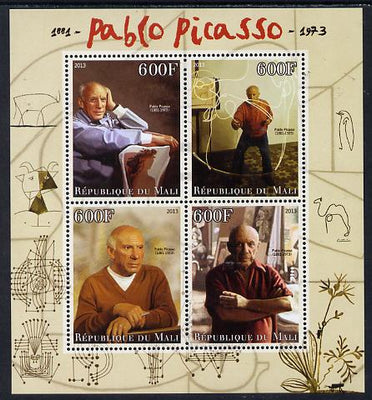 Mali 2013 Pablo Picasso perf sheetlet containing four values unmounted mint