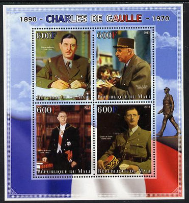 Mali 2013 Charles De Gaulle perf sheetlet containing four values unmounted mint