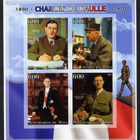 Mali 2013 Charles De Gaulle imperf sheetlet containing four values unmounted mint