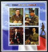 Mali 2013 Charles De Gaulle imperf sheetlet containing four values unmounted mint