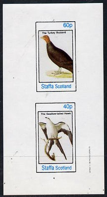 Staffa 1982 Birds #27 (Turkey Buzzard & Swallow Tailed Hawk) imperf,set of 2 values (40p & 60p) unmounted mint