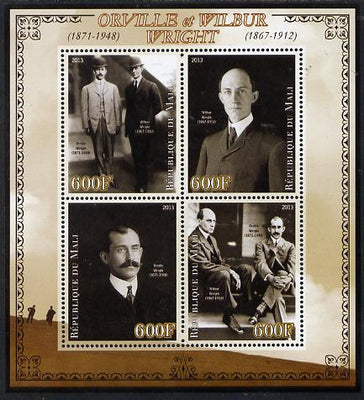 Mali 2013 Orville & Wilbur Wright perf sheetlet containing four values unmounted mint