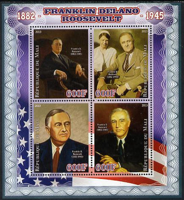 Mali 2013 Franklin D Roosevelt perf sheetlet containing four values unmounted mint