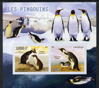 Djibouti 2013 Penguins imperf sheetlet containing two values unmounted mint