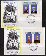 Eynhallow 1981 Composers (Mozart, Strauss, Bach & Tchaikovski) imperf set of 4 on two illustrated covers with first day cancels