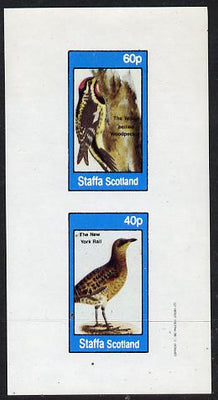 Staffa 1982 Birds #28 (Woodpecker & Rail) imperf,set of 2 values (40p & 60p) unmounted mint